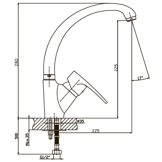 Змішувач для кухні Haiba Ceba 011 (HB0032)