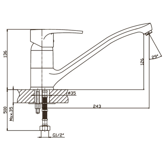 Смеситель для кухни Haiba Ceba 012 (HB0033)