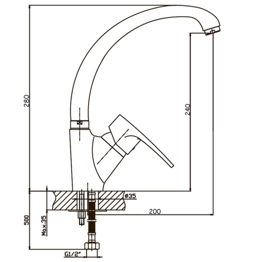 Змішувач для кухні Haiba CEBA 777 (HB0037)