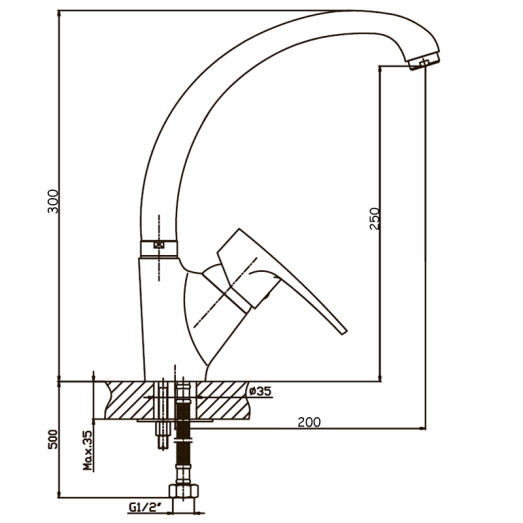 Змішувач для кухні Haiba Disk 011 (HB0056)