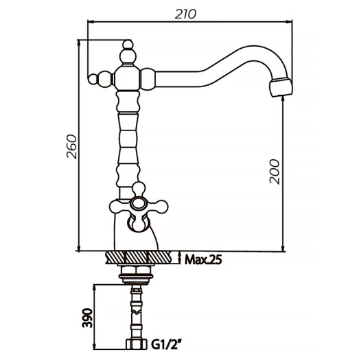 Змішувач для кухні Haiba Dominox 777 (HB0095)