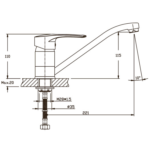Смеситель для кухни Haiba Germes 555 (HB0142)