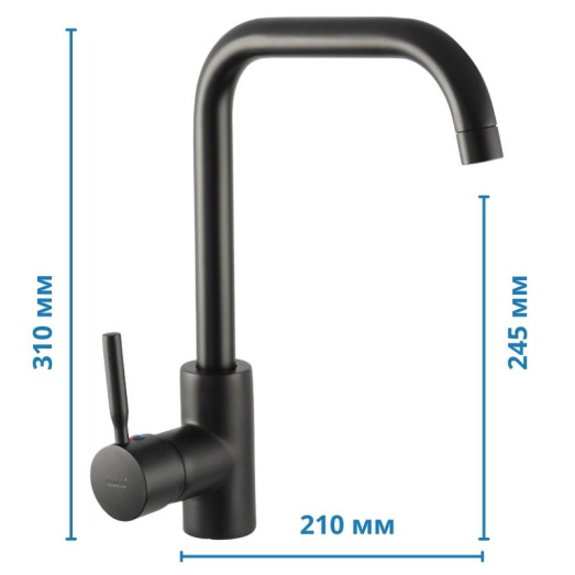 Змішувач для кухні Haiba Hans 011 чорний (HB0809)