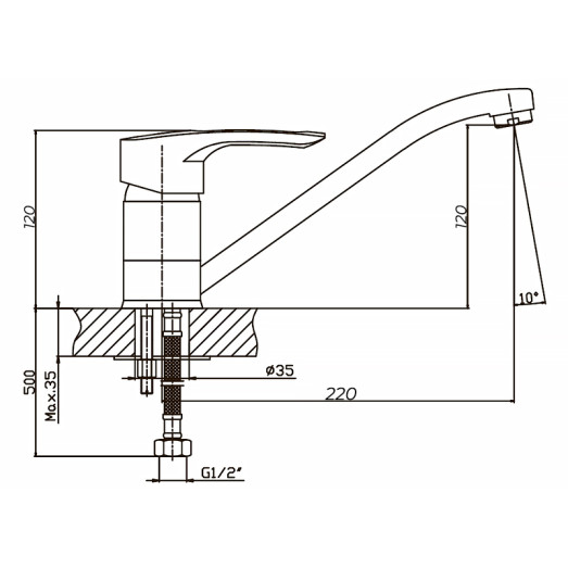Смеситель для кухни Haiba Hansberg 004 черный (HB0178)