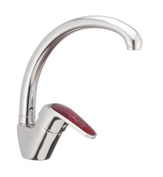 Змішувач для кухні Haiba Magic 011 з червоною ручкою (HB0699)