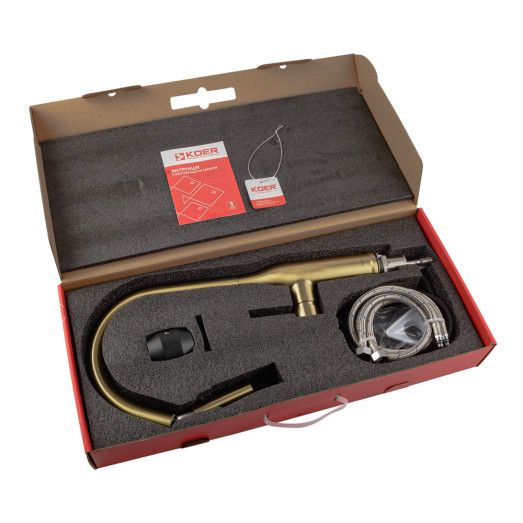 Смеситель для кухни Koer KI-70004-12 с выдвижным изливом (KR5004)