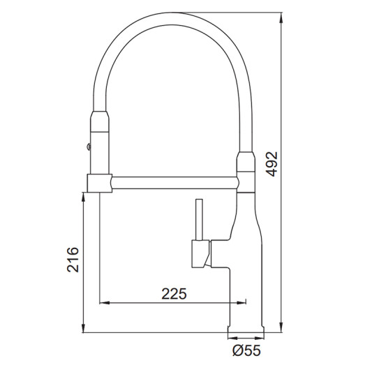 Смеситель для кухни Koer KI-70005-05 с черным силиконовым изливом (KR5005)