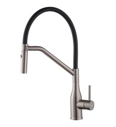 Змішувач для кухні Koer KI-70026-07 з чорним силіконовим виливом (KR5211)