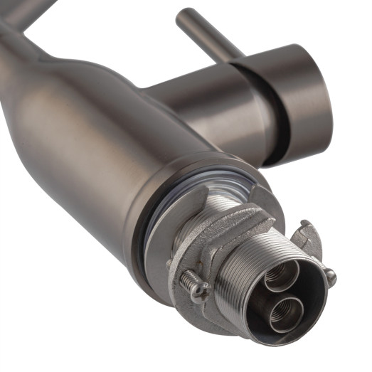 Змішувач для кухні Koer KI-70026-07 з чорним силіконовим виливом (KR5211)