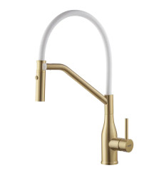 Змішувач для кухні Koer KI-70026-12 з білим силіконовим виливом (KR5212)