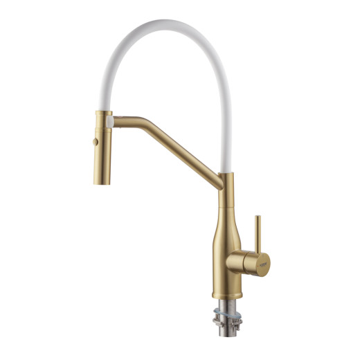 Змішувач для кухні Koer KI-70026-12 з білим силіконовим виливом (KR5212)