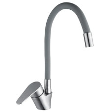 Змішувач для кухні MIXXUS ASA-011 REFL.GRAY з нержавіючої сталі SUS304 з гнучким виливом (MI6557)