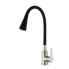 Змішувач для кухні MIXXUS DAX-011-T REFL.BLACK з нержавіючої сталі SUS304 з гнучким виливом (MI6559)