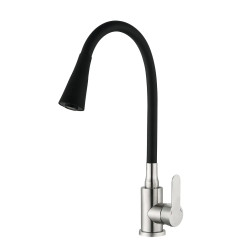 Змішувач для кухні MIXXUS DAX-011-T REFL.BLACK з нержавіючої сталі SUS304 з гнучким виливом (MI6559)