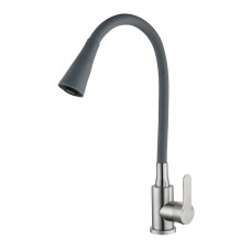 Змішувач для кухні MIXXUS DAX-011-T REFL.GRAY з нержавіючої сталі SUS304 з гнучким виливом (MI6560)