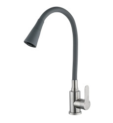 Змішувач для кухні MIXXUS DAX-011-T REFL.GRAY з нержавіючої сталі SUS304 з гнучким виливом (MI6560)