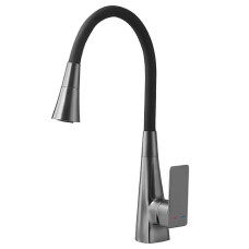 Змішувач для кухні MIXXUS ETNA 014-T NUT GRAPHITE REFL.BLACK (колір графіт, вилив чорний) (MI8422)