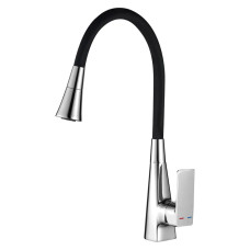 Змішувач для кухні MIXXUS ETNA 014-T NUT REFL.BLACK (Колір хром, силіконовий вилив чорний) (MI8419)