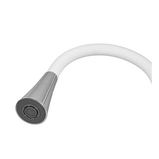 Смеситель для кухни MIXXUS ETNA 014-T NUT REFL.WHITE (Цвет хром, силиконовый излив белый) (MI8421)