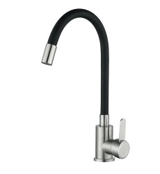 Змішувач для кухні MIXXUS FAN-011 REFL.BLACK з нержавіючої сталі SUS304 з гнучким виливом (MI6105)
