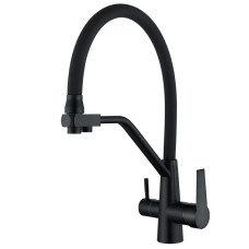 Змішувач для кухні MIXXUS FUL-021 BLACK REFL.BLACK з нержавіючої сталі SUS304 з виходом для питної води (MI6021)