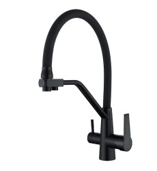 Змішувач для кухні MIXXUS FUL-021 BLACK REFL.BLACK з нержавіючої сталі SUS304 з виходом для питної води (MI6021)