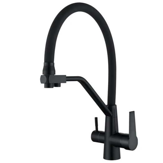Змішувач для кухні MIXXUS FUL-021 BLACK REFL.BLACK з нержавіючої сталі SUS304 з виходом для питної води (MI6021)