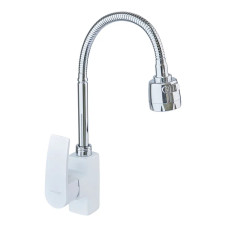 Змішувач для кухні MIXXUS MAGNUM 011 NUT WHITE-CHROME REFL. з гнучким виливом (Колір білий, хром) (MI6205)