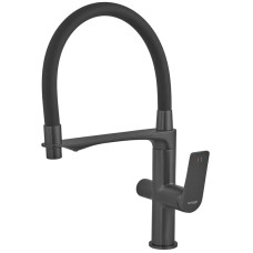 Смеситель для кухни MIXXUS PREMIUM DERBY 021 NUT BLACK REFL.BLACK с выходом для питьевой воды (MI6606)