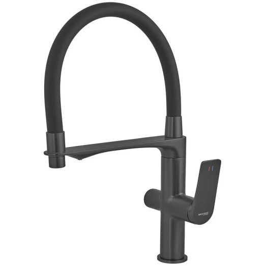 Смеситель для кухни MIXXUS PREMIUM DERBY 021 NUT BLACK REFL.BLACK с выходом для питьевой воды (MI6606)