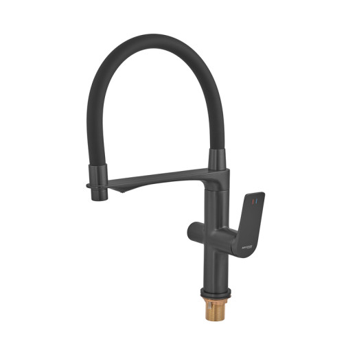 Смеситель для кухни MIXXUS PREMIUM DERBY 021 NUT BLACK REFL.BLACK с выходом для питьевой воды (MI6606)