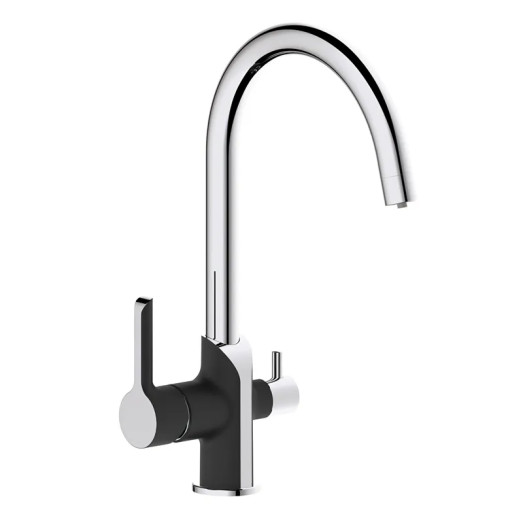 Змішувач для кухні MIXXUS PREMIUM EDEM 021 BLACK з виходом для питної води (Колір чорний, хром) (MI5925)