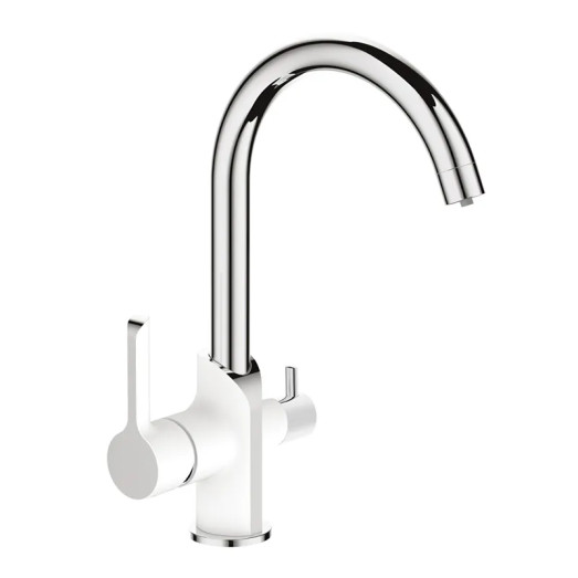Змішувач для кухні MIXXUS PREMIUM EDEM 021 WHITE з виходом для питної води (Колір білий, хром) (MI5924)