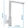 Змішувач для кухні MIXXUS PREMIUM EVA 017 WHITE (Колір білий) (MI5810)