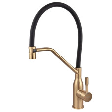 Смеситель для кухни MIXXUS PREMIUM GRAVITY 017 NUT BRUSHED GOLD REFL.BLACK (цвет матовое золото) (MI8410)