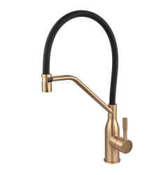 Змішувач для кухні MIXXUS PREMIUM GRAVITY 017 NUT BRUSHED GOLD REFL.BLACK (колір матове золото) (MI8410)