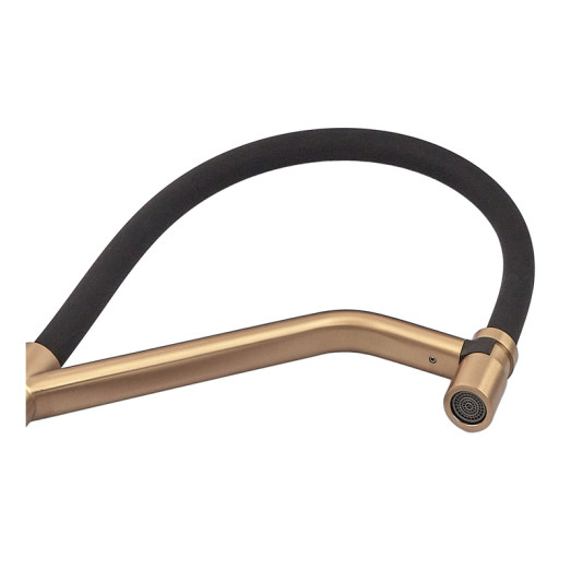 Смеситель для кухни MIXXUS PREMIUM GRAVITY 017 NUT BRUSHED GOLD REFL.BLACK (цвет матовое золото) (MI8410)