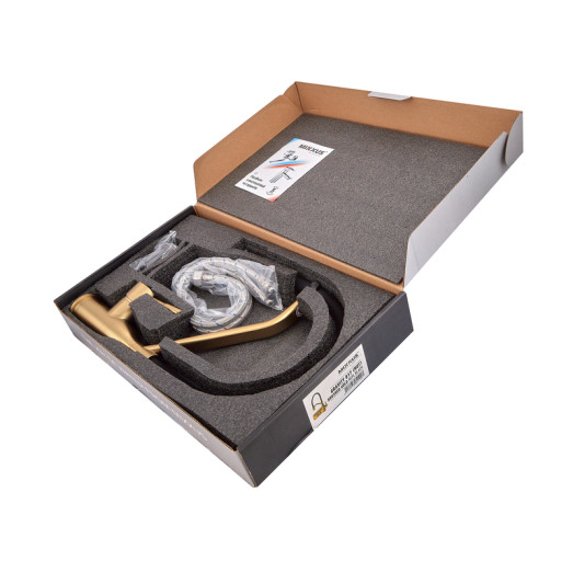 Смеситель для кухни MIXXUS PREMIUM GRAVITY 017 NUT BRUSHED GOLD REFL.BLACK (цвет матовое золото) (MI8410)