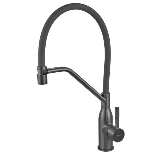 Змішувач для кухні MIXXUS PREMIUM GRAVITY 017 NUT GRAPHITE REFL.GRAY (Колір графіт, вилив сірий) (MI8409)