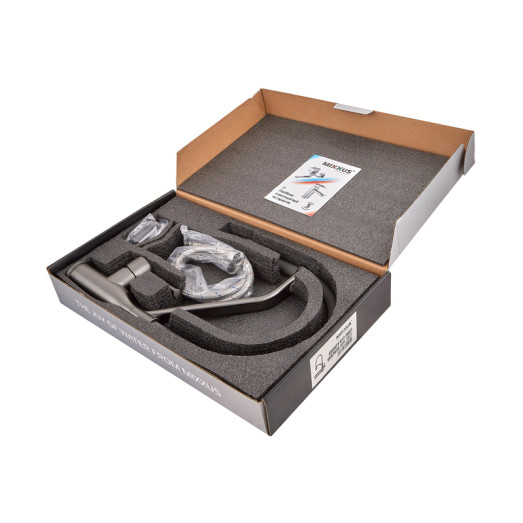 Змішувач для кухні MIXXUS PREMIUM GRAVITY 017 NUT GRAPHITE REFL.GRAY (Колір графіт, вилив сірий) (MI8409)