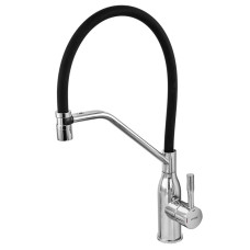 Змішувач для кухні MIXXUS PREMIUM GRAVITY 017 NUT REFL.BLACK (Колір хром, вилив чорний) (MI8406)