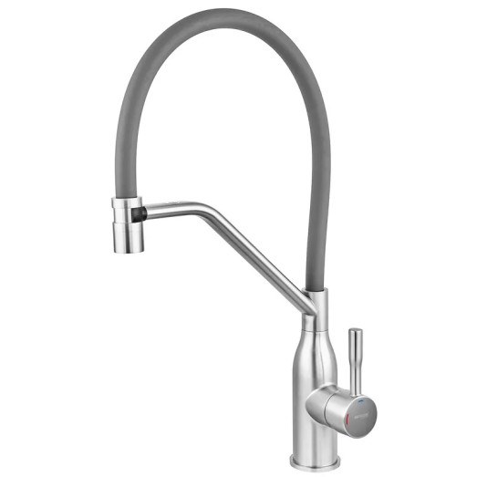 Змішувач для кухні MIXXUS PREMIUM GRAVITY 017 NUT SS COLOR REFL.GREY (Колір нержавіюча сталь) (MI8407)