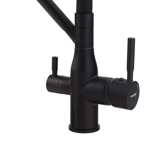 Смеситель для кухни MIXXUS PREMIUM GRAVITY 021 BLACK REFL.BLACK с выходом для питьевой воды (MI6978)