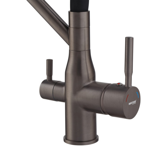 Смеситель для кухни MIXXUS PREMIUM GRAVITY 021 GRAPHITE REFL.BLACK с выходом для питьевой воды (MI6979)