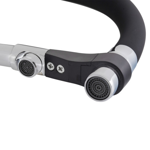 Змішувач для кухні MIXXUS PREMIUM GRAVITY 021 REFL.BLACK з гнучким виливом з виходом для питної води (MI6977)