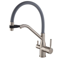 Смеситель для кухни MIXXUS PREMIUM GRAVITY 021 SS COLOR REFL.GREY с выходом для питьевой воды (MI6980)