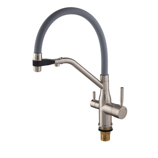 Смеситель для кухни MIXXUS PREMIUM GRAVITY 021 SS COLOR REFL.GREY с выходом для питьевой воды (MI6980)