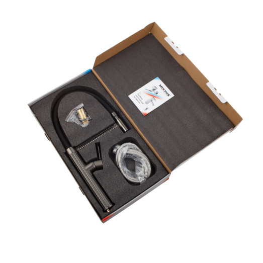 Змішувач для кухні MIXXUS PREMIUM OLIWER 017 GRAPHITE REFL.BLACK (Колір графіт, вилив чорний) (MI6967)