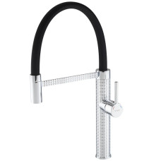 Смеситель для кухни MIXXUS PREMIUM OLIWER 017 REFL.BLACK с гибким изливом (Цвет хром, излив черный) (MI6965)