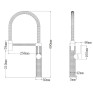 Смеситель для кухни MIXXUS PREMIUM OLIWER 017 REFL.BLACK с гибким изливом (Цвет хром, излив черный) (MI6965)